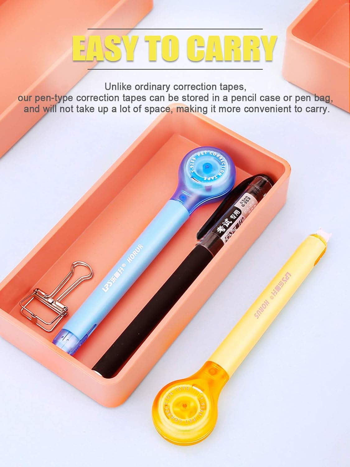 5Pcs Correction Tape Pen, White, 1/5" X 236", Push-Pull Protectiv image number 2