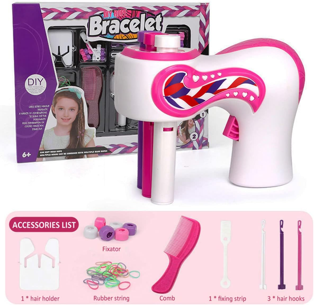 Electric Hair Braider, Braiding Machine, 360-Degree Rotation Styling Tools with Built-In Sensitive Detector Multifunctional DIY Hair Styling Tools Quick Twist Hair Braider Machine Styling for Girls Kids Christmas Halloween Birthday image number 2