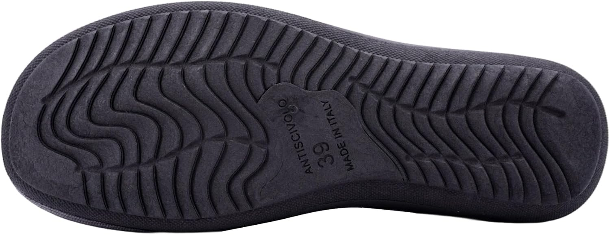 JOMIX Women'S Slippers Winter Comfortable Slippers Low Wedge Heel Made of Felt with Embroidered Hearts Warm Soft Non-Slip Made in Italy image number 4