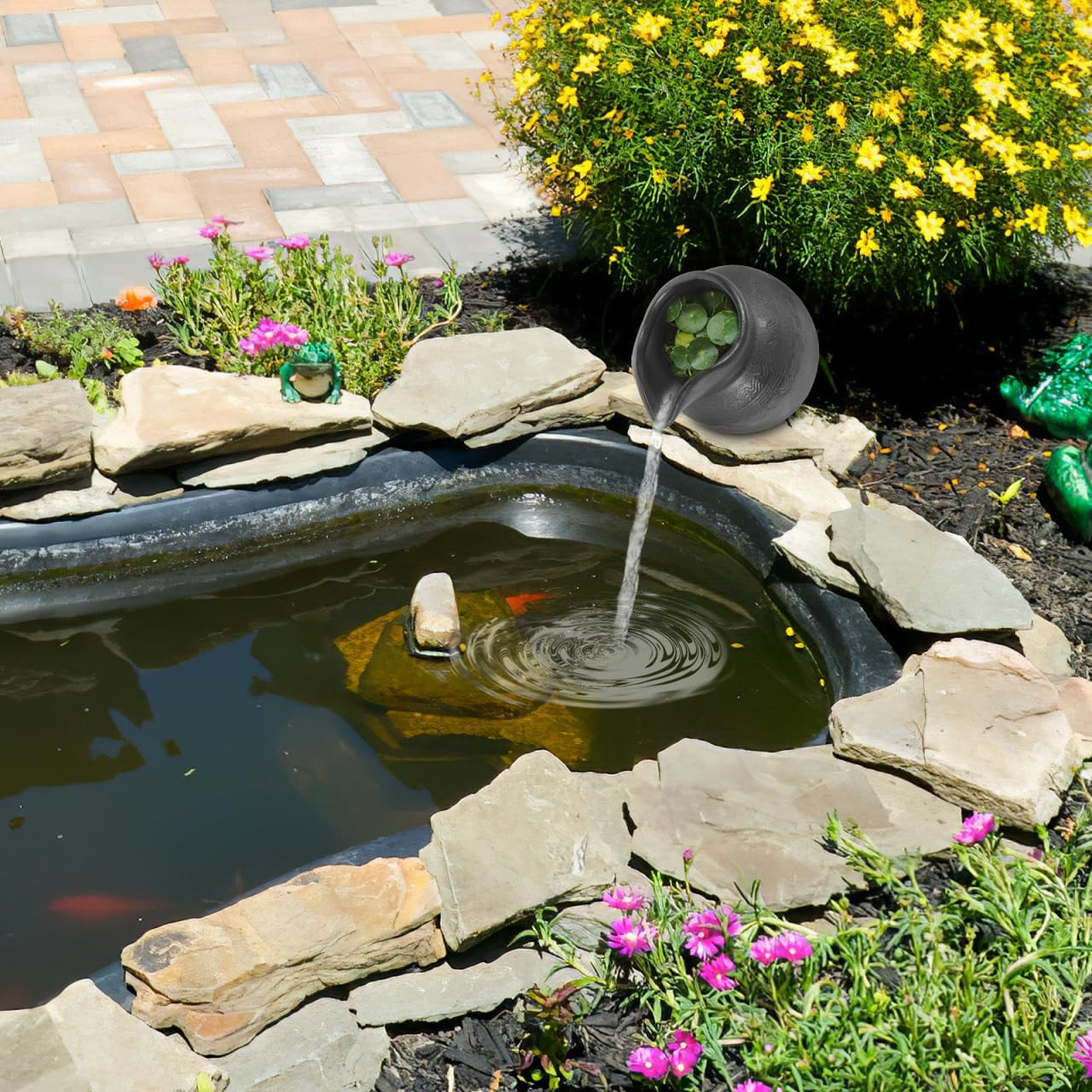 Balacoo Ceramic Jar Waterfall Landscape Decoration Outdoor Indoor Fountain Garden Courtyard Balcony