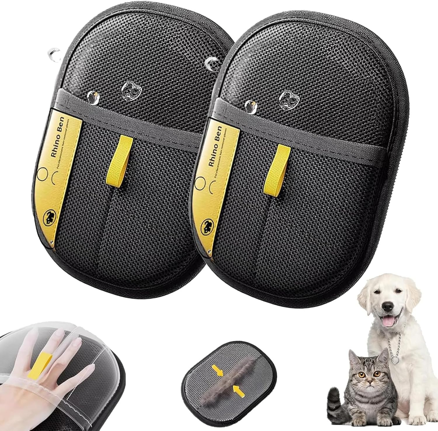 Pet Hair Remover Glove, 2025 New 9.5In Reusable Two-Way Push and Pull Electrostatic Pet Hair Remover-Roll into Strips, Washable Pet Gloves, for Clothing/Couch/Furniture/Carpet/Car Seat image number 2