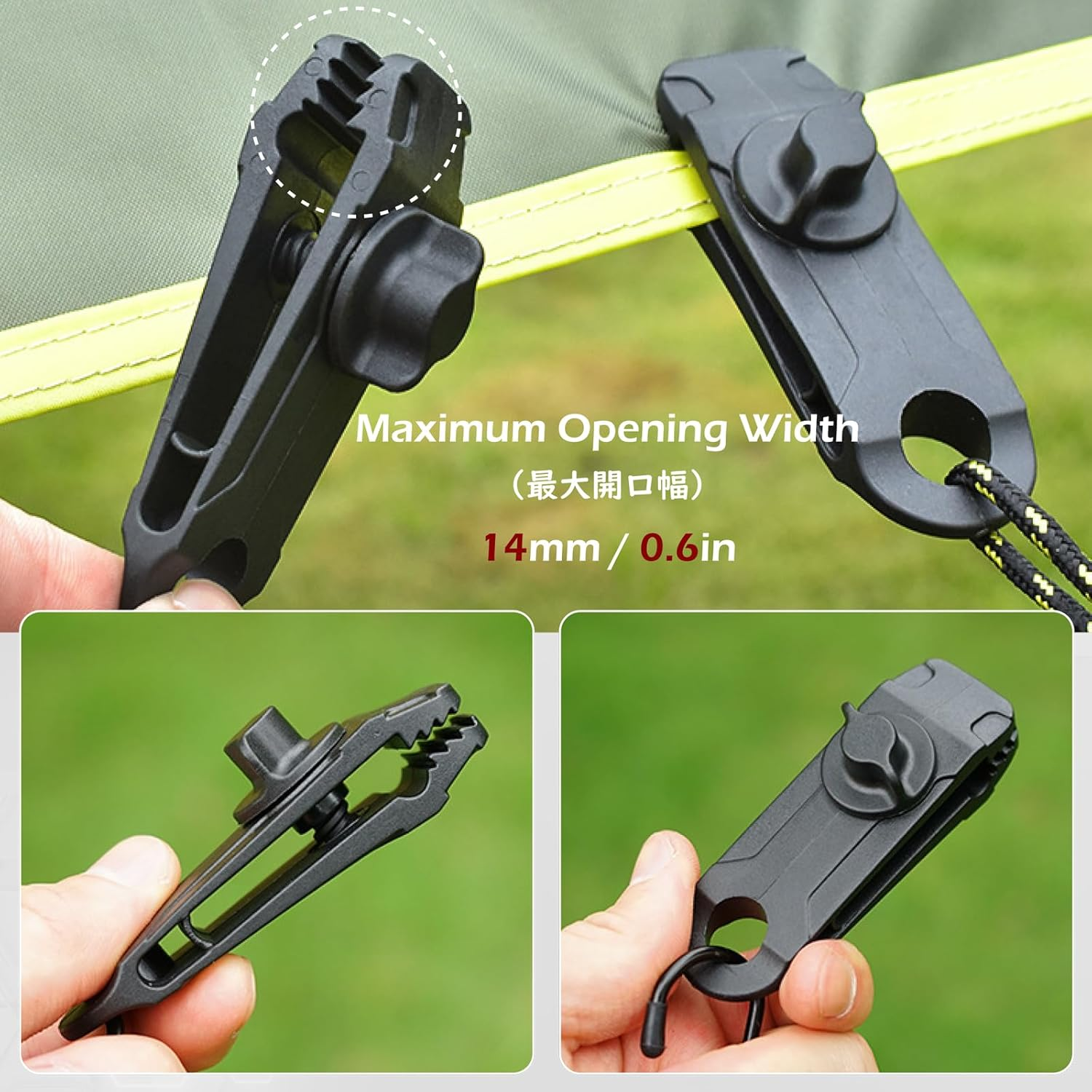 TRIWONDER 12Pcs Tarp Clips Crocodile Tent Awning Clamps Set Heavy Duty Lock Grip Instant Clip for Camping Canopy Tarps Caravan - Upgraded Clips - 12 Pcs image number 4