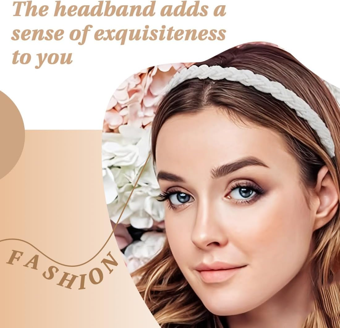 XUZOPIM Women'S Braided Headband Pearl Headbands Costume Headband Hair Accessories for Oktoberfest Party Pack of 3