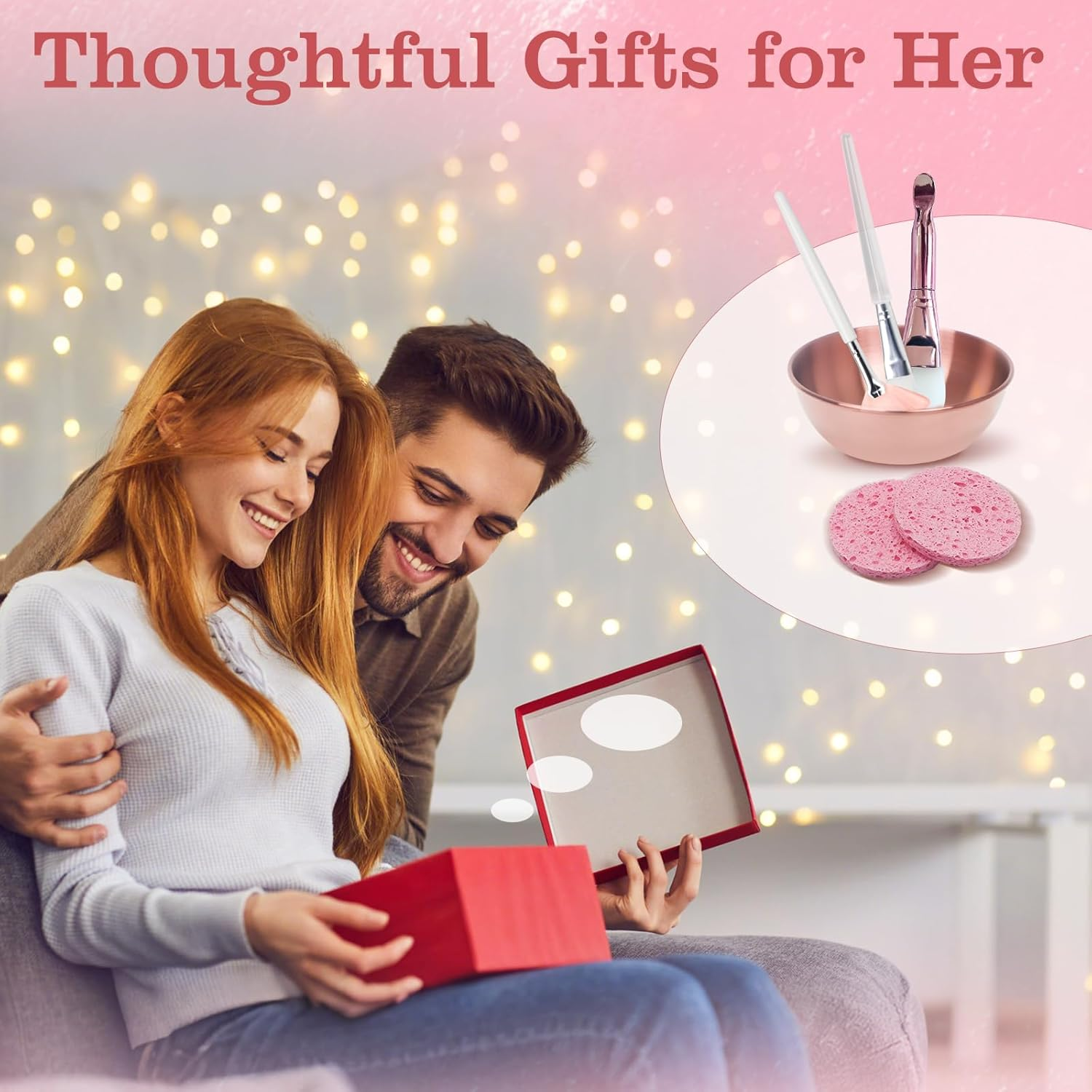 6 Pcs Face Mask Mixing Bowl Set - 1 Facial Bowl, 1 Fan Face Mask Brush Applicator, 1 Flat Brush, 1 Silicone Mask Brush Applicator & 2 Sponges, for Mask, Clay Mask, Cosmetics, Eye Mask, Body Lotion image number 6