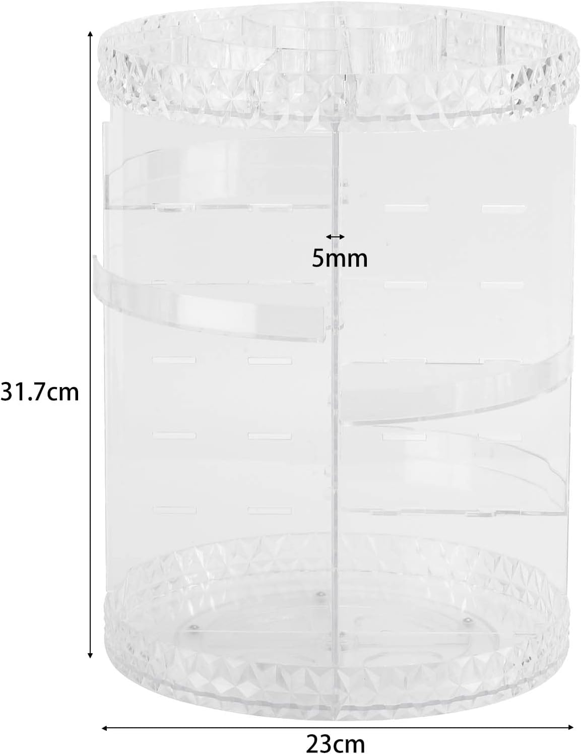 360 Degree Rotating Makeup Organizer for Vanity, 5 Layers Adjustable Spinning Holder Cosmetic Storage Display Case Large Capacity Makeup Caddy Organizer image number 3