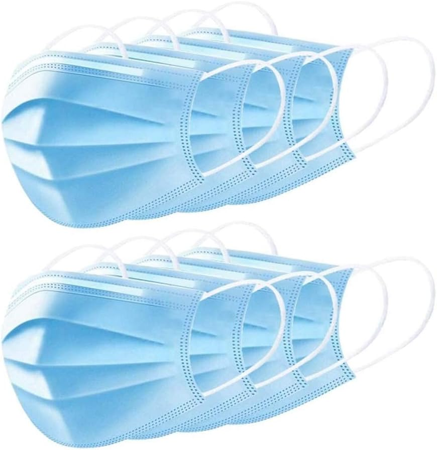 50Pcs 3-Ply Disposable Face Mask Can Be Used in Offices, Households Sensitive to Pets, and Crowded Places, with Elastic Earloop Random Color (Blue White) image number 3