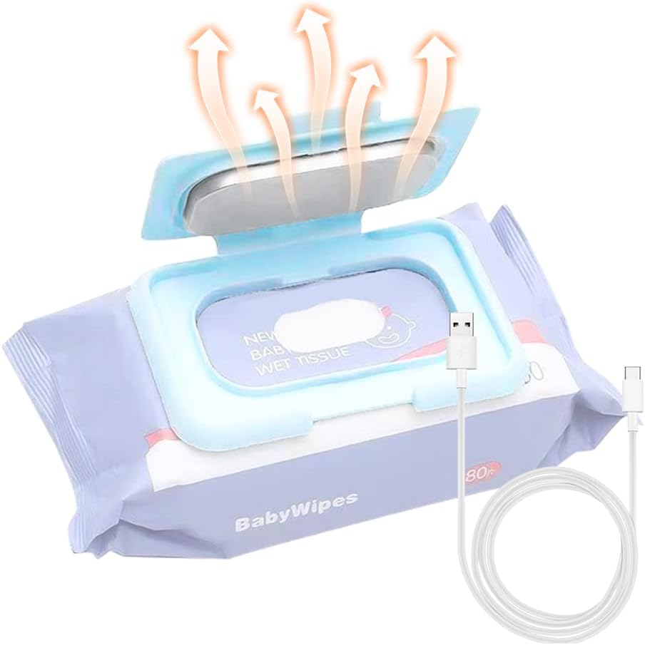 Baby Wipe Warmer Portable Baby Wet Wipes Warmer Heater USB Powered Perfect for Traveling Blue