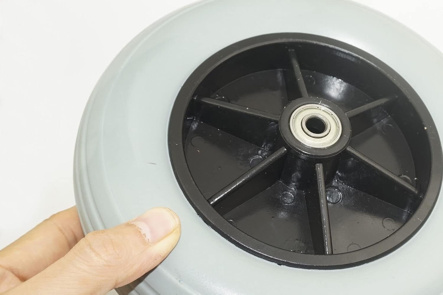 8" X 2" (200X50) Caster Solid Rubber Front Rear Caster Tires Wheels Assembly for Many Standard Wheelchairs Powerchairs/Electric Wheelchair Replace image number 1