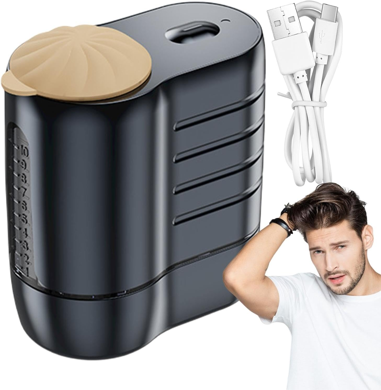 Electric Hair Oil Applicator, Scalp Massager, Hair Growth Brush, Red Light, Vibration Massage, Microcurrent Technology, Home & Travel Use, 2.32 X 1.38 X 2.52 Inches