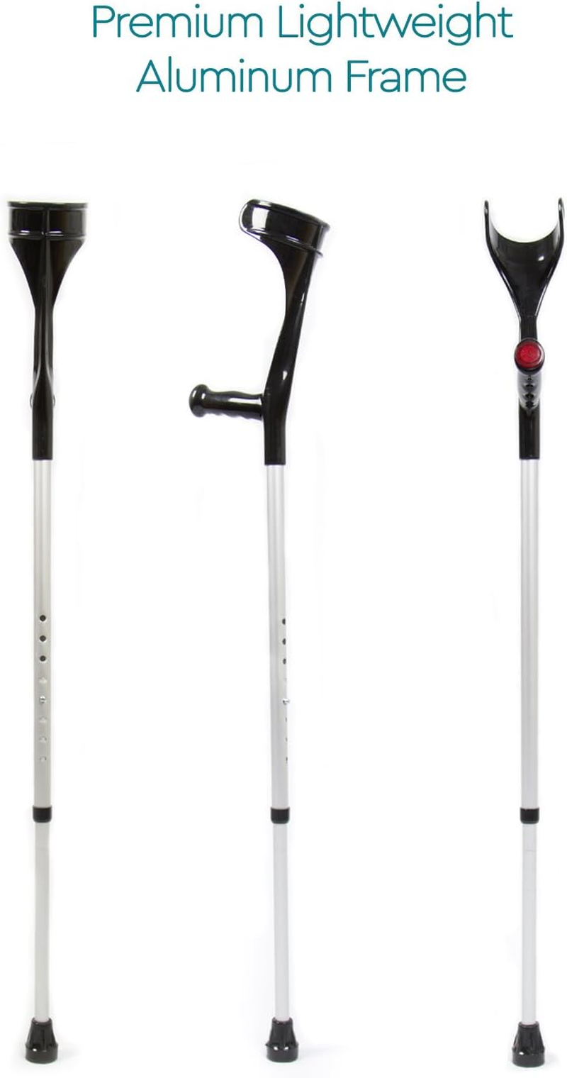 Soles Aluminum Forearm Crutch (SLS806BL) - Black