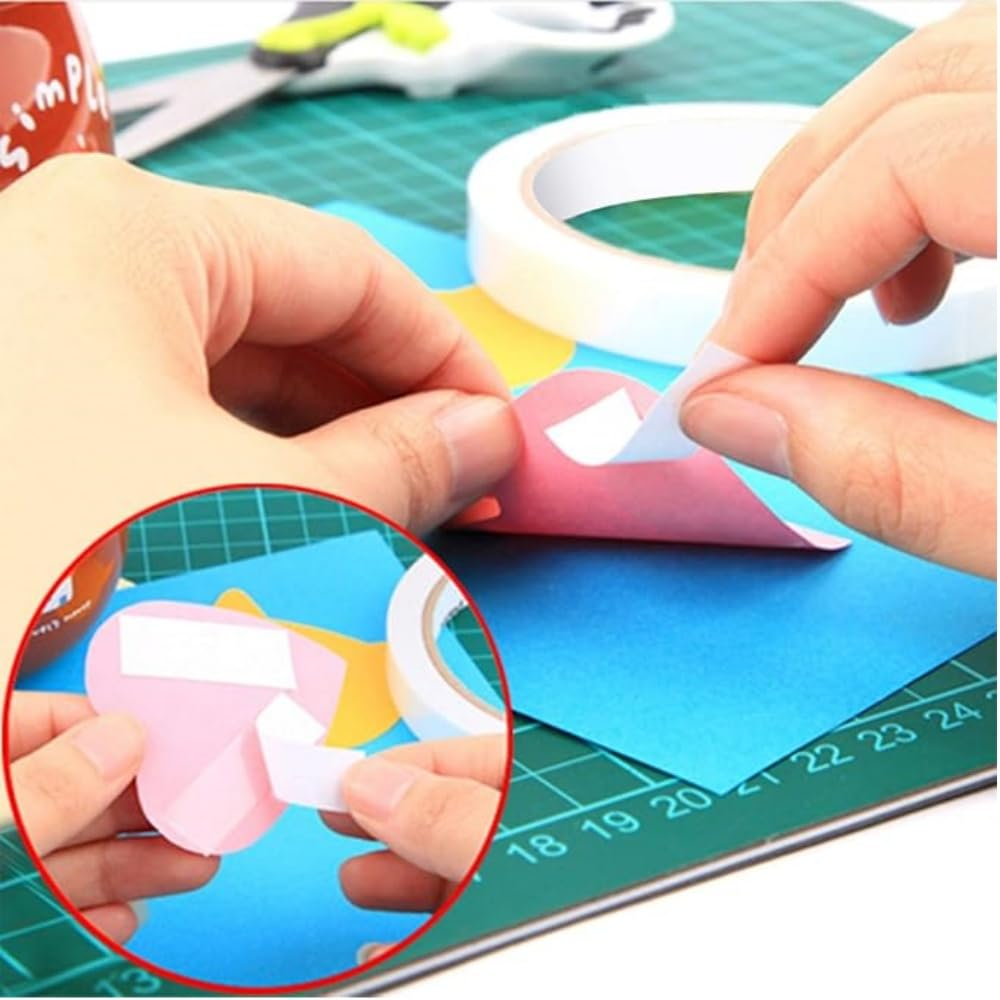 Jindizi 4 Rolls 12Mm Double Sided Adhesive Tape for Arts and Crafts, DIY and Office - Quick and Easy to Use on Paper, Glass, Gift Packaging (30M) image number 4