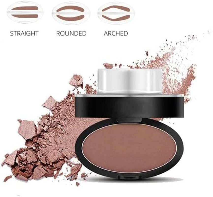 Deluxe Browpro Stamp Set, Waterproof Eyebrow Powder Seal for Perfect Natural Shape - Tinting Coloring Kit (Light Brown Rounded) - Black Straight image number 6