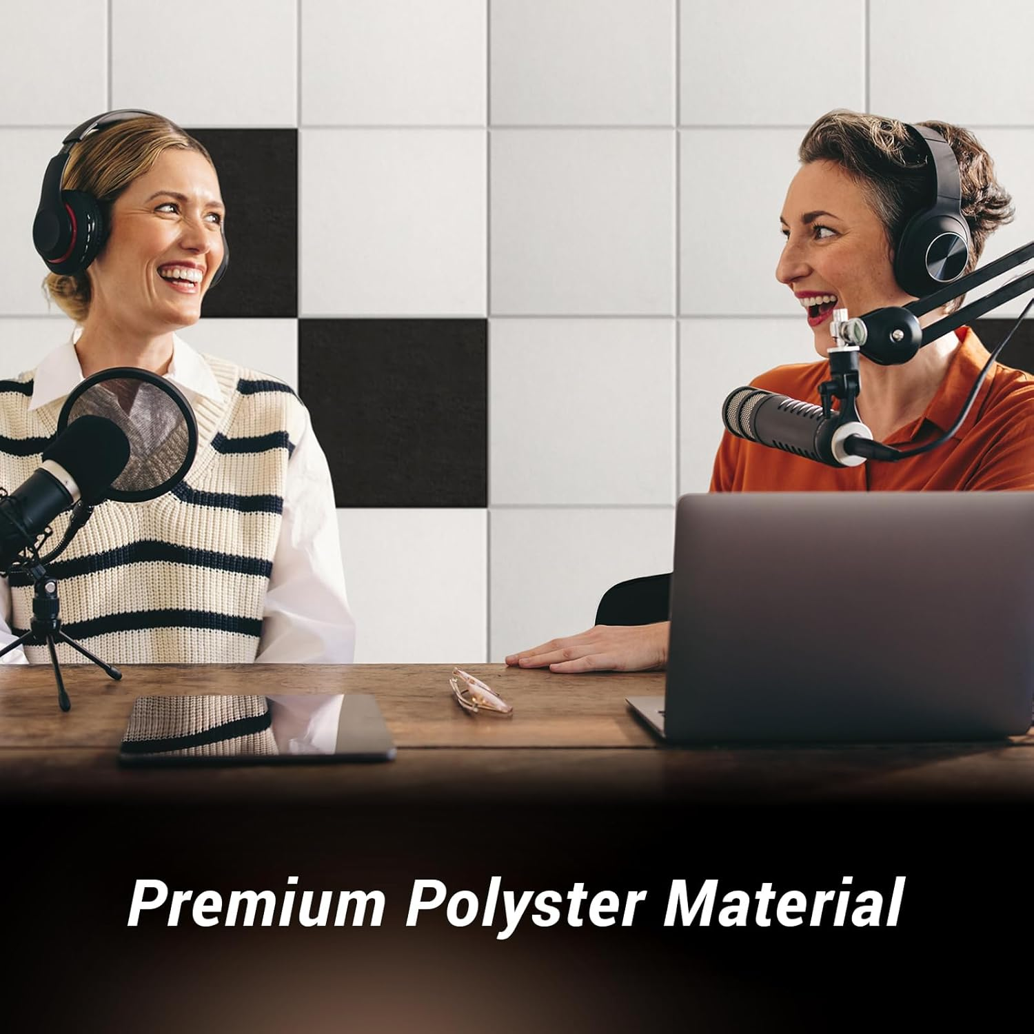 18 Pack Sound Proofing Panels Self-Adhesive, TONOR 30X30X0,9Cm Square Acoustic Absorbing Panels for Wall, High Density Insulation Soundproofing Panels for Recording Studio, Game Room, Offices, White image number 5