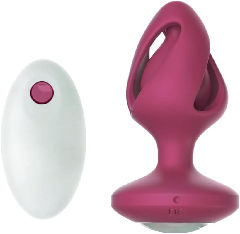 LOVEMAX Hollow Design Strong Motor Silicone Plug Anales Men Women Couples Begineers Toy Inflatable Plug for Women Amal Plugs Wireless Remote Control (Red) image number 4