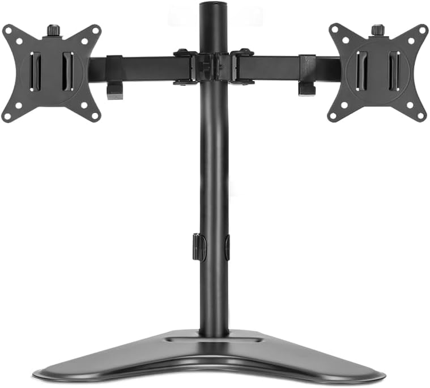 Artiss 32'' Dual Monitor Arm Stand, Heavy Duty Computer Monitors Riser Mount TV Freestanding Mounts Bracket Holder Clamp Home Office Desk Accessories, Adjustable 360&deg; Swivel with Plate Black image number 4
