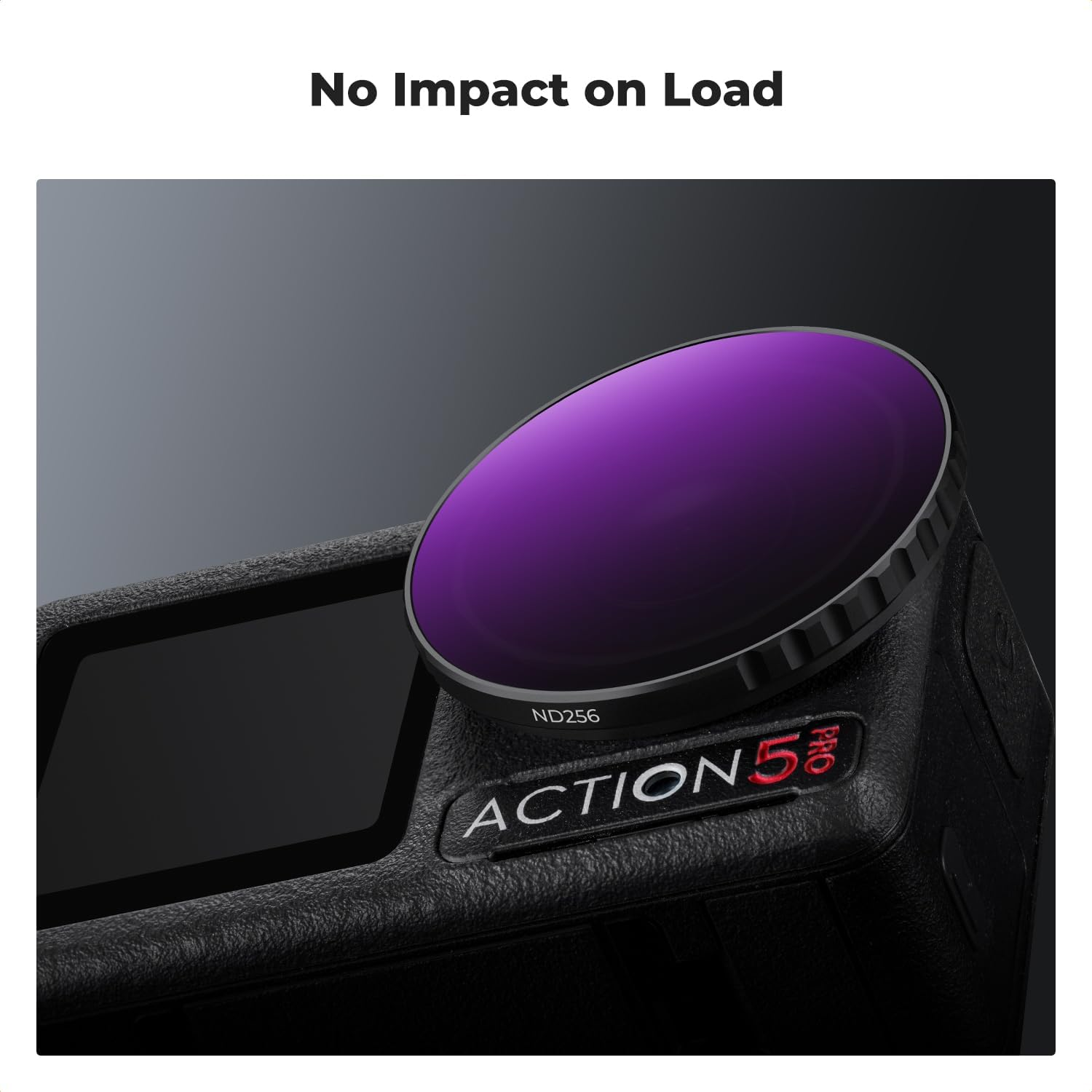 K&F Concept Push-In Fit CPL ND Filter Kit Compatible with DJI Osmo Action 5 Pro, 6 Pack CPL ND8 ND16 ND32 ND64 ND256 Polarizer Neutral Density Filter Set Multi Coated Waterproof image number 1