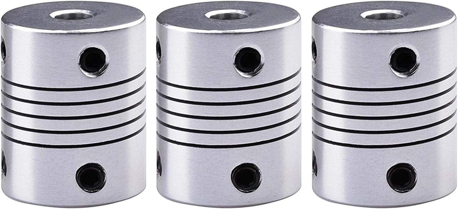 Acbbmns 3Pcs 8Mm to 8Mm Shaft Couplings Aluminum Alloy Flexible Coupler for 3D Printer, 25Mm Length 19Mm Diameter image number 1