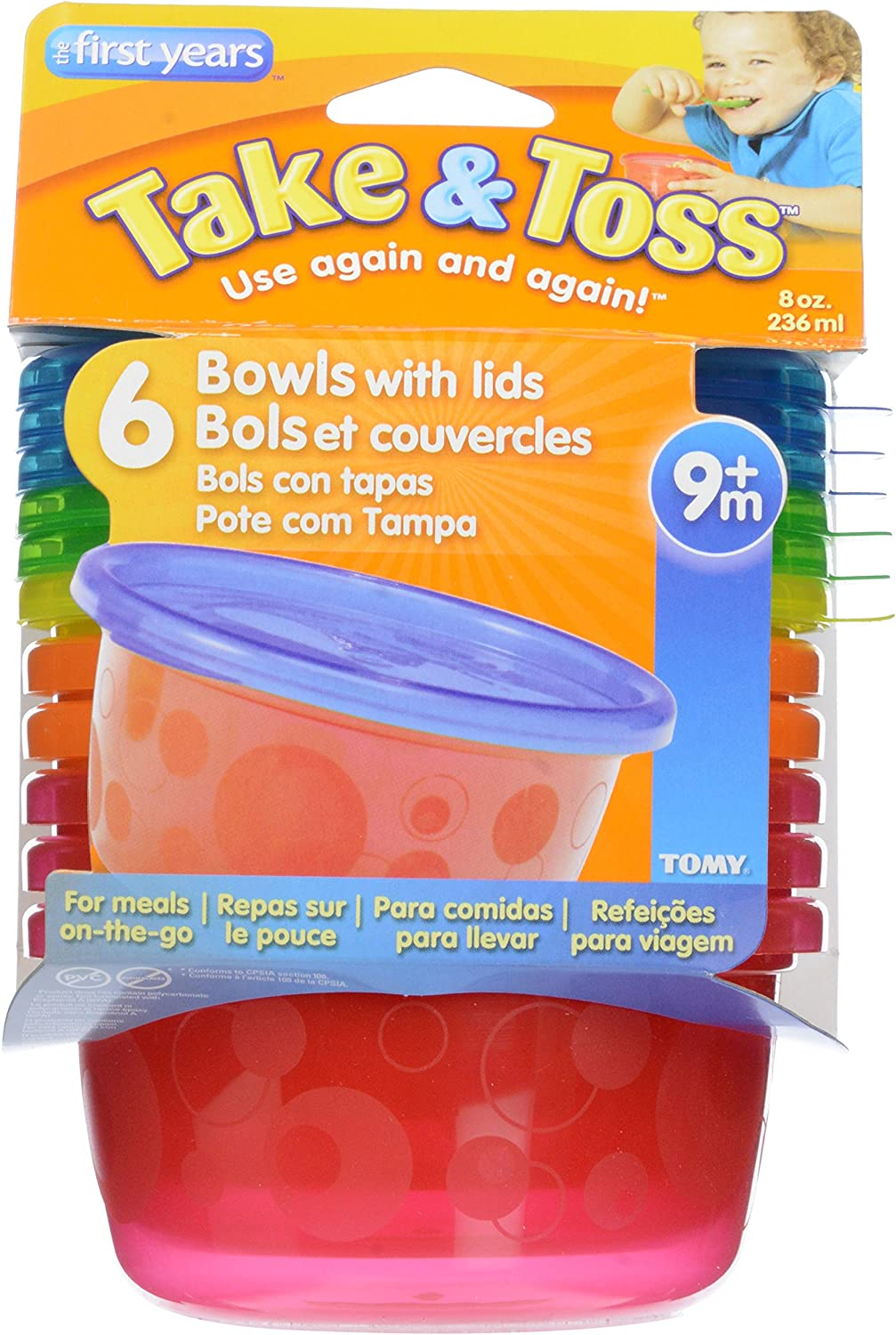 The First Years Take & Toss - Bowls with Lids (6 Pcs) image number 2
