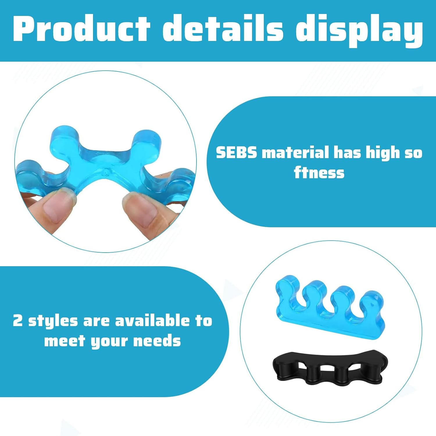 2 Pairs Toe Separators, Toe Spacers, Bunion Corrector for Women, Medical Grade Silicone Toe Spacer, Toe Spreaders, Toe Straightener, Big Toe Stretcher for Pain Relief and Their Original Shape image number 1