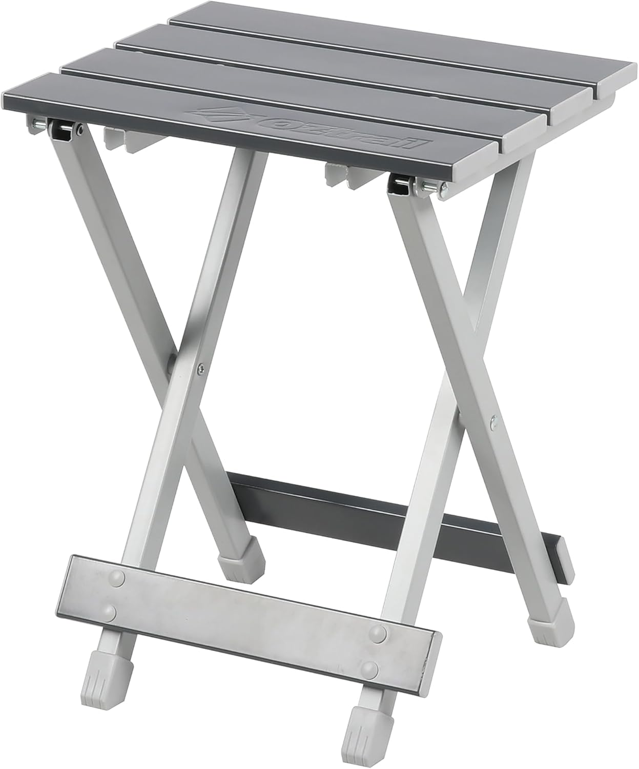 Oztrail Aluminium Stool, 40 Cm Seat Height, Silver