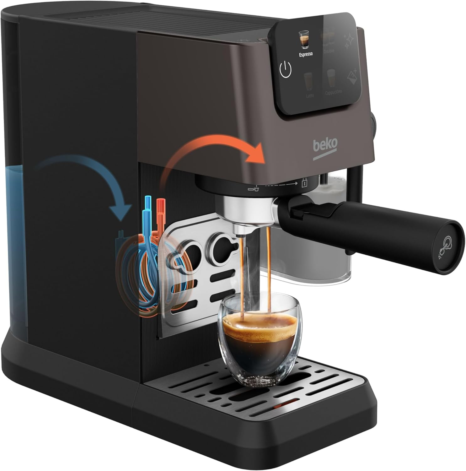 Beko Caffeexperto Bean to Cup Coffee Espresso Machine CEP5464DX | Black | Colour Touch Screen Display | 2L Capacity |19 Bar Pressure | 2 Coffee Nozzles & Milk Frother image number 2