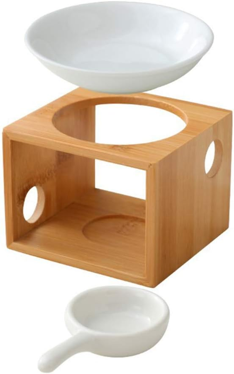 Scented Candle Fragrance Melter Tea Light Holder,Ceramic Tea Light Holder Essential Oil Burner Candle Aroma Diffuser for Spa Yoga Meditation Buddhist Christmas image number 5