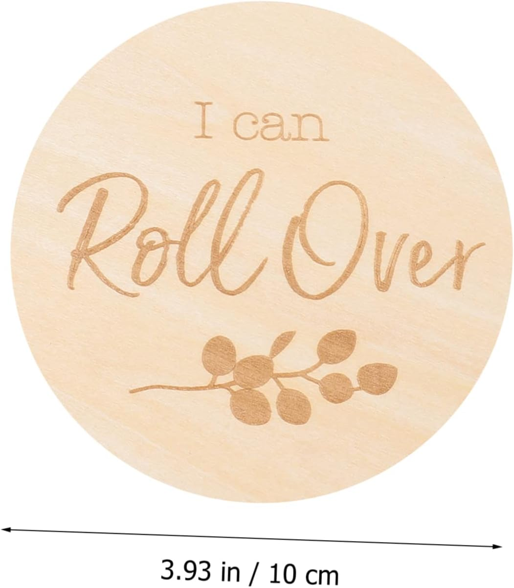 12Pcs Wooden Milestone Cards for Growth Journey Milestone Discs for Newborn Photos for Monthly Memories and Room Decor image number 4