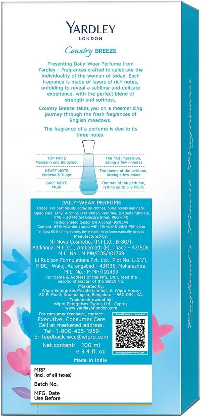 Yardley Country Breeze Cologne Spray (Unisex) by Yardley London 100 Ml Women image number 4