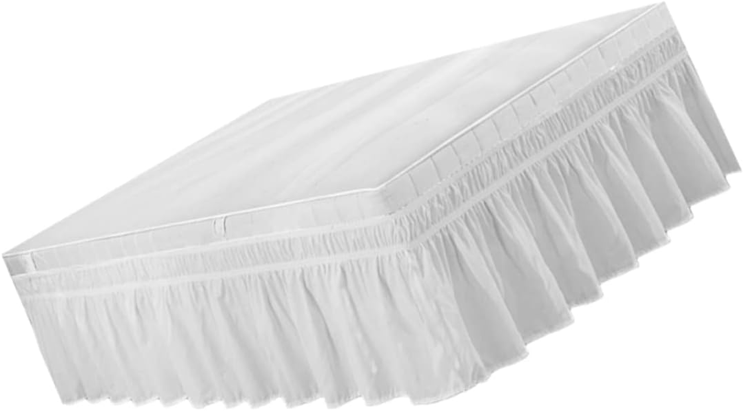 Ciieeo Bed Skirt Dust Ruffle 100X200Cm Polyester Pleated Bedding Skirt Elastic Fit Home and Hotel Bed Accessories White image number 4