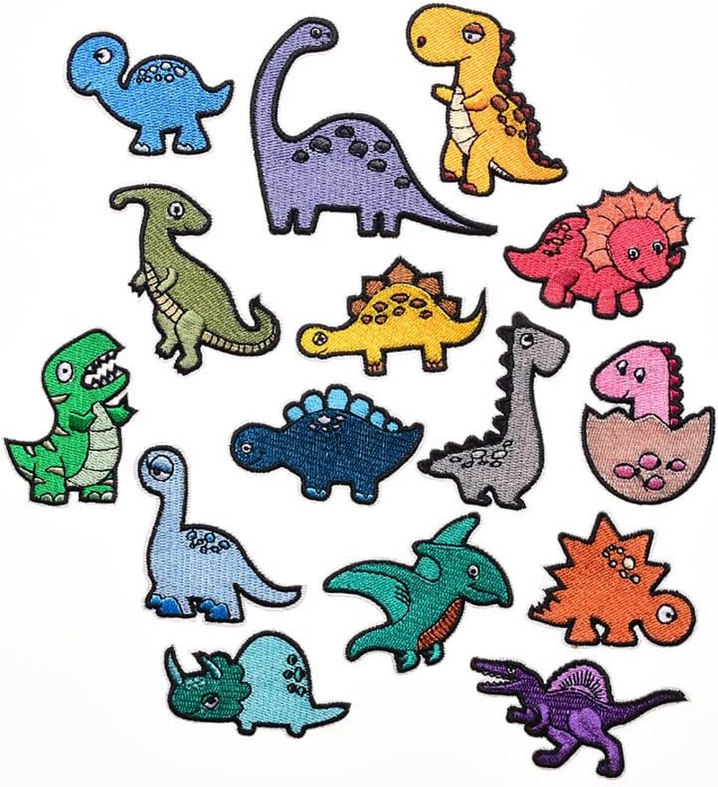 15 Pcs Little Dinosaur Embroidered Sew On/Iron on Patch Colour Fabric Crafts Cute Styles Emblem Patches for T-Shirt,Backpacks,Clothes,Jeans,Jacket,Vest,Hats,Sewing Applique DIY Decoration Accessor image number 3