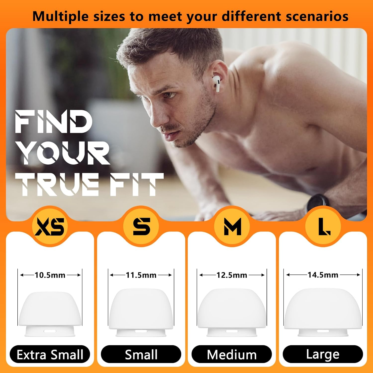 4 Pairs Replacement Ear Tips for Airpods Pro 2Nd/1St Generation with Portable Storage Box & Cleaner Pen,Noise Reduction Holewith & Built-In Dust Guard Screen,Silicone Ear Tips for Airpods Pro-Xs/S/M/L - A1-Xs/S/M/L-White image number 2