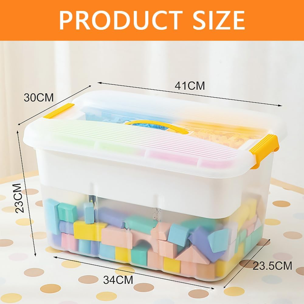 Versatile Craft & Toy Organizer - Stackable Clear Storage Bins with Lids, Removable Tray, Durable Pull Handle, Perfect for Arts & Crafts, Beads, Crayons, Classroom & Game Storage image number 3