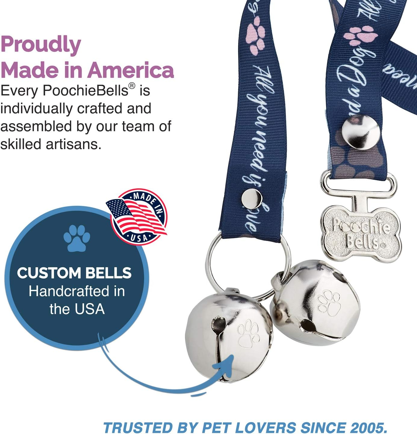 Poochiebells Verified Potty Training Dog Doorbells, Simple and Effective Puppy Housetraining Bell Tool with Easy, Step-By-Step Instructions, Doggie Dialogue Collection image number 6