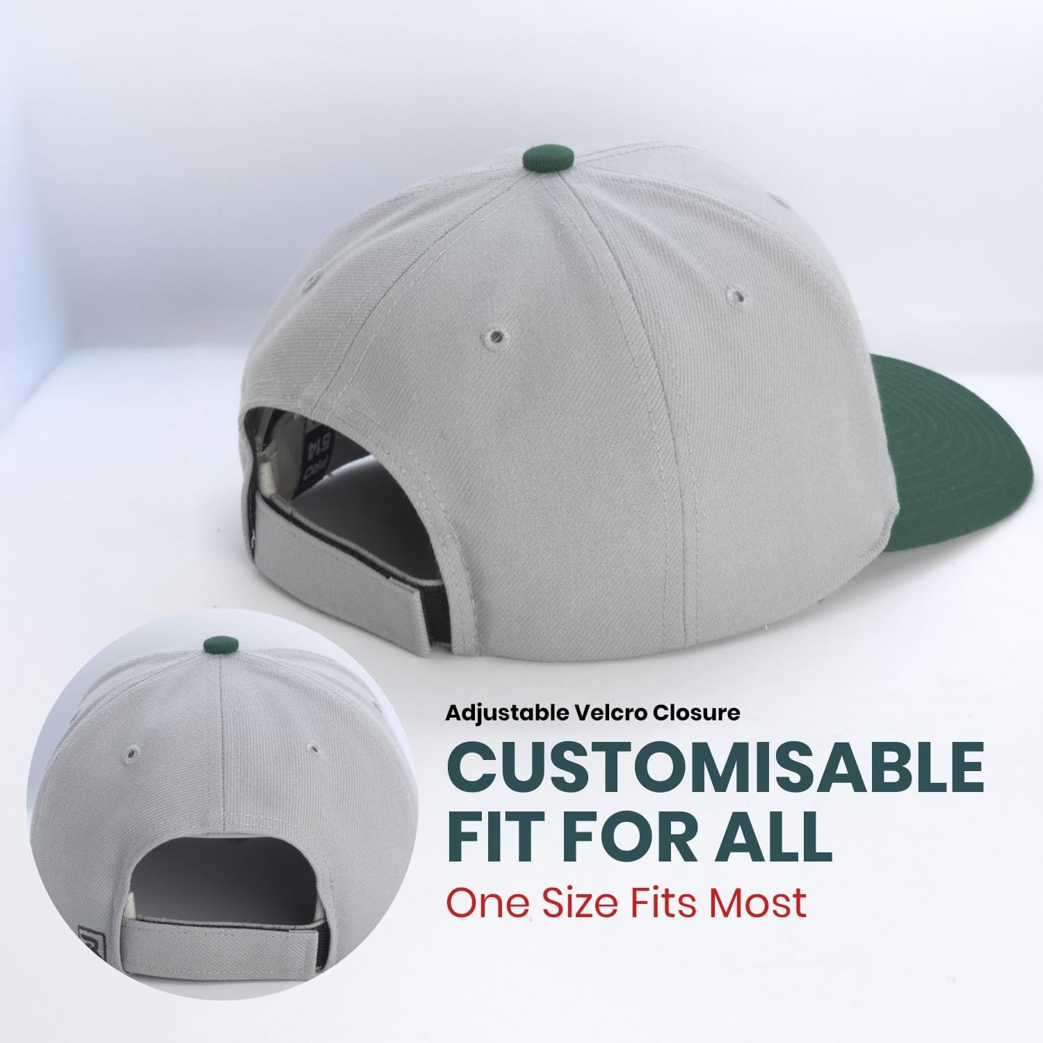 INTERSTATE Australia Supporter Cap, Richardson 514 Surge Adjustable Baseball Cap, 6-Panel, Precurved Bill, Adjustable Hook-And-Loop Closure, Surge Fabric, Grey Underbill - Grey image number 6