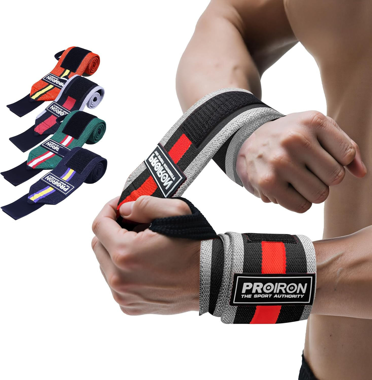 PROIRON Weightlifting Wrist Wraps 2 Pack Wrist Support with Heavy Duty Thumb Loop - Best Wrap for Powerlifting Competition, Strength Training, Bodybuilding