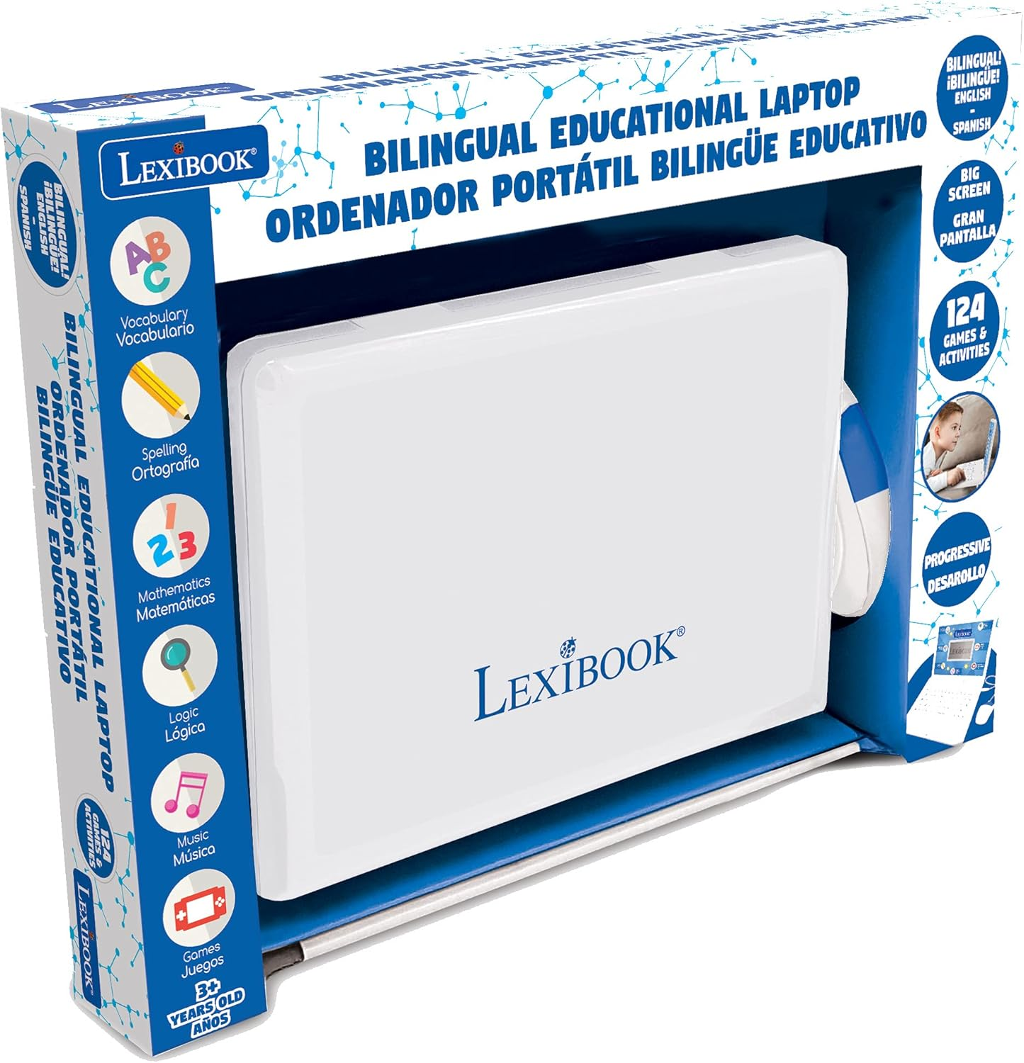 Lexibook - Educational and Bilingual Laptop Spanish/English - Toy for Children with 124 Activities to Learn Mathematics, Dactylography, Logic, Clock Reading, Play Games and Music - Jc598I2 image number 4