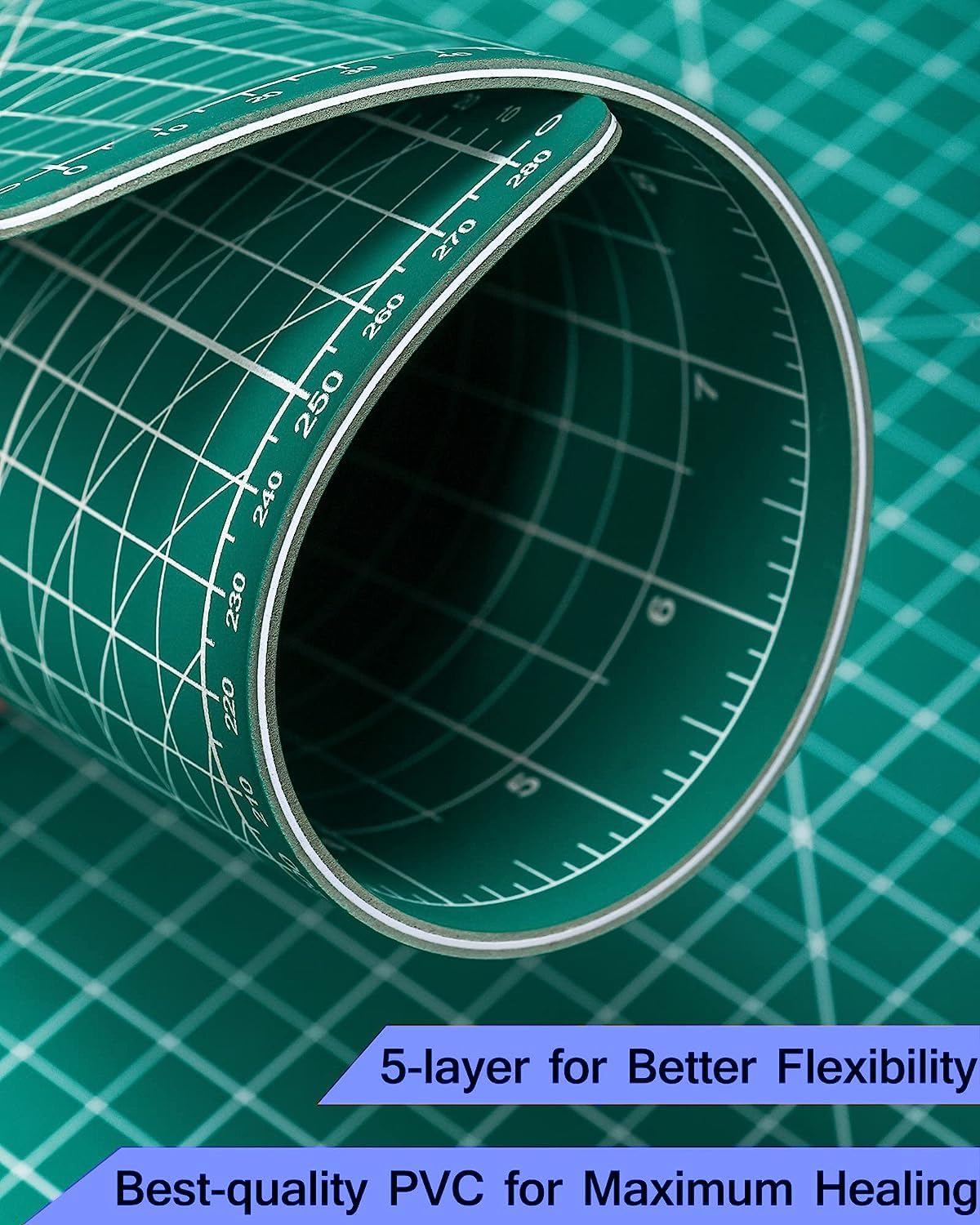 ETHEL Self Healing Cutting Mat，Self Healing Sewing Mat, 9Inch X 12Inch Rotary Cutting Mat Double Sided Craft Cutting Board for Sewing Crafts Hobby Fabric Precision Scrapbooking Project (A4) image number 3