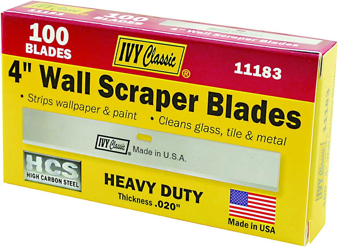 IVY Classic 11183 4" Wall Scraper Blades, USA, 100-Pack image number 1
