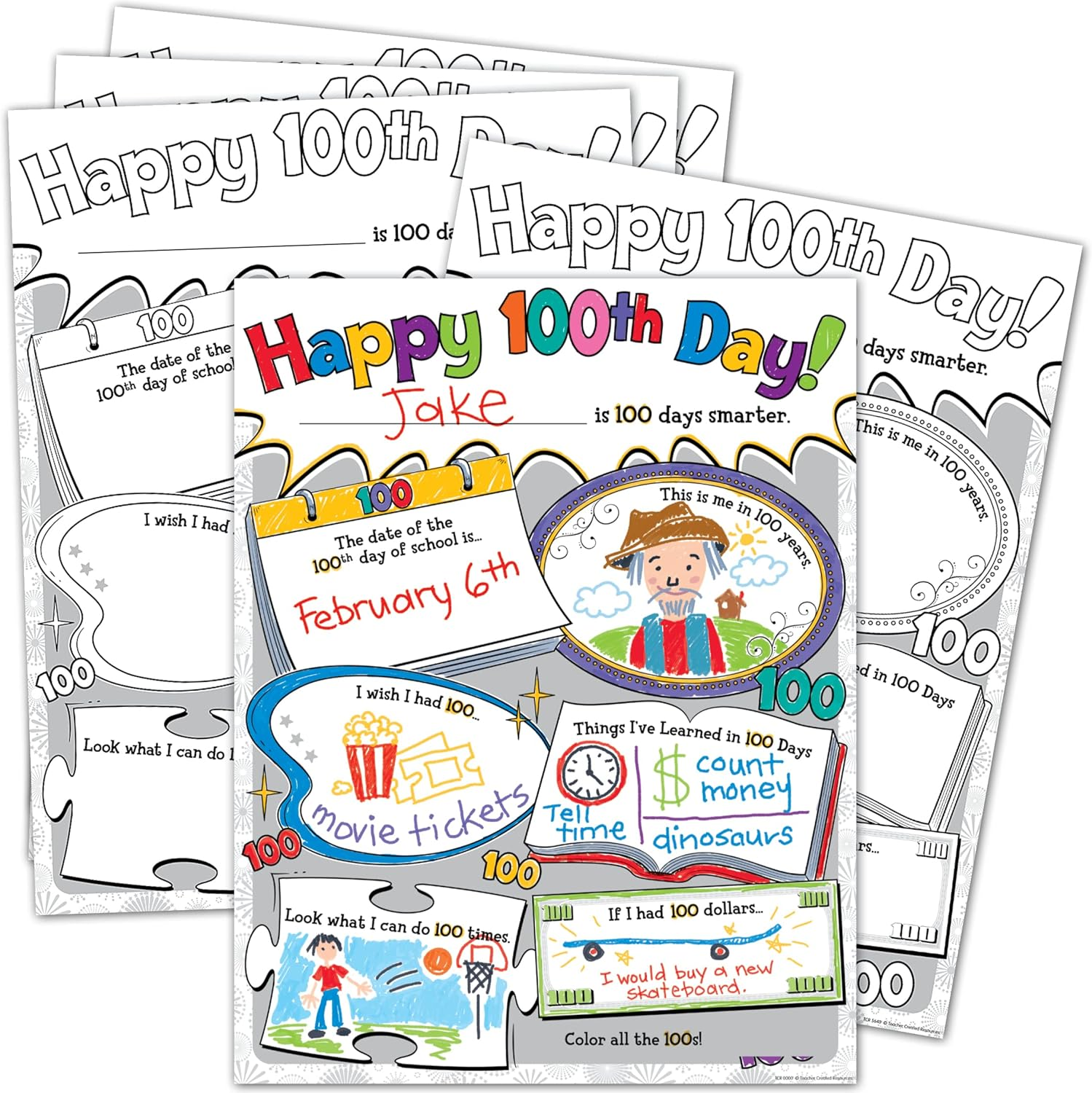Teacher Created Resources Happy 100Th Day Poster Pack (5640) image number 2