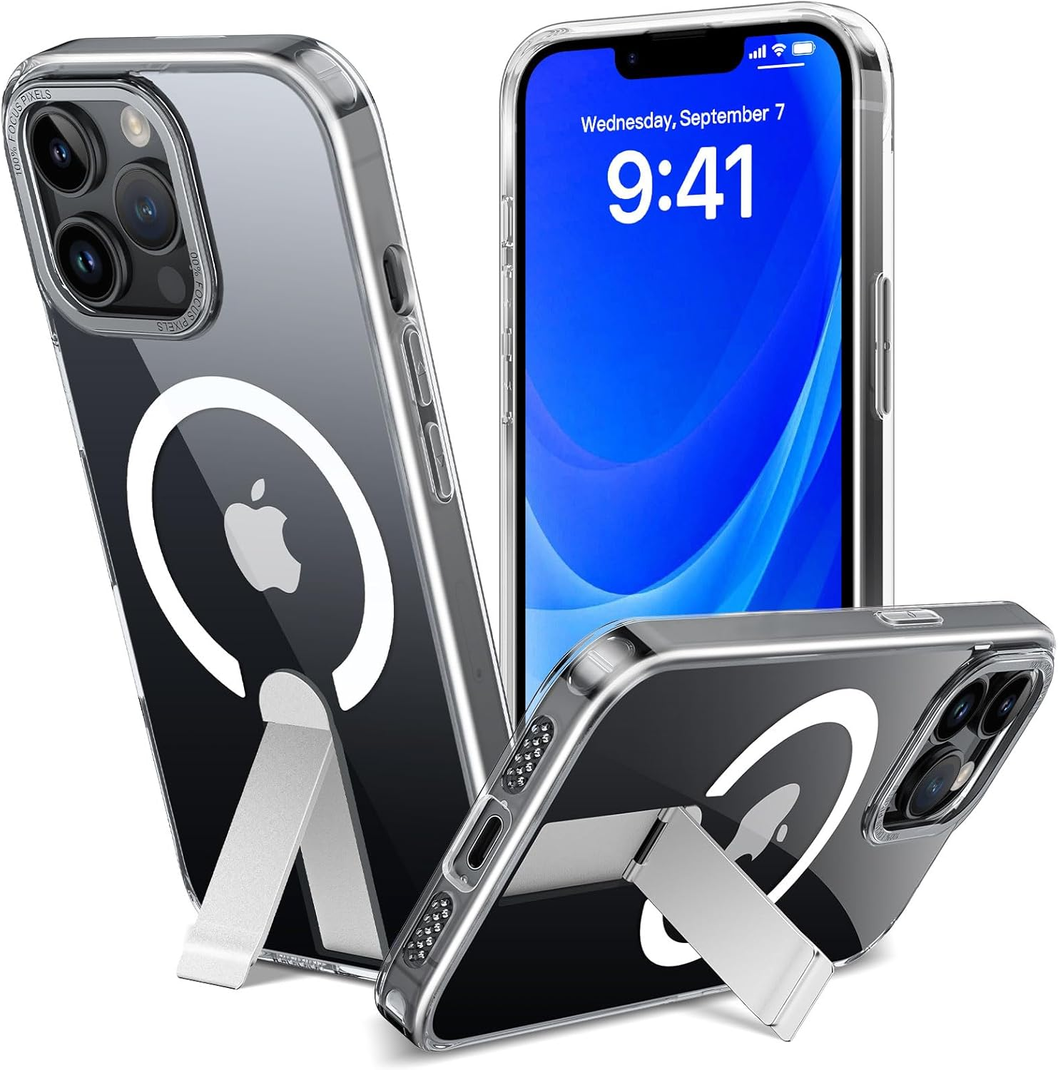 DEVASO Case for Iphone 17 Pro with Stand, Compatible Magsafe Integrated Invisible Stand, Mobile Phone Case, Scratch-Resistant, Shockproof, Anti-Fingerprint, Matte Case, Protective Case, Black