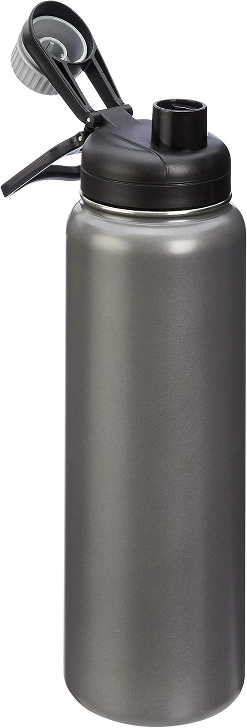 Amazon Basics Stainless Steel Insulated Water Bottle with Spout Lid, 890Ml, Gray