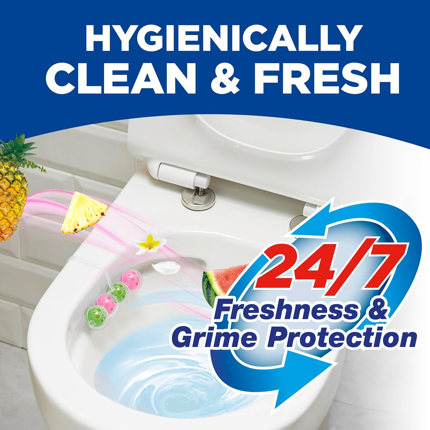 Bref Escapes Hawaii Sensation with Air Freshener Effect, Rim Block Toilet Cleaner, 50G image number 1