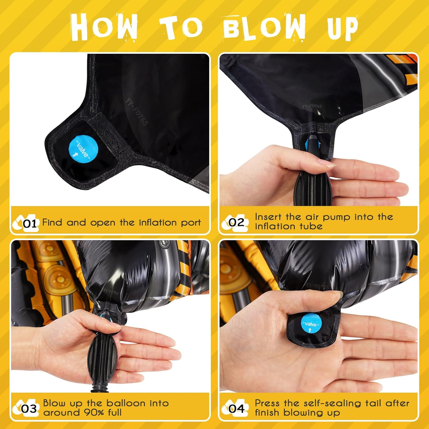 Large Excavator Balloon,25 Inch Self Standing 4D Foil Construction Balloon,Digger Engineering Vehicle Balloon for Kids,Construction Birthday Party Supplies for Construction Theme Party Decoration image number 4