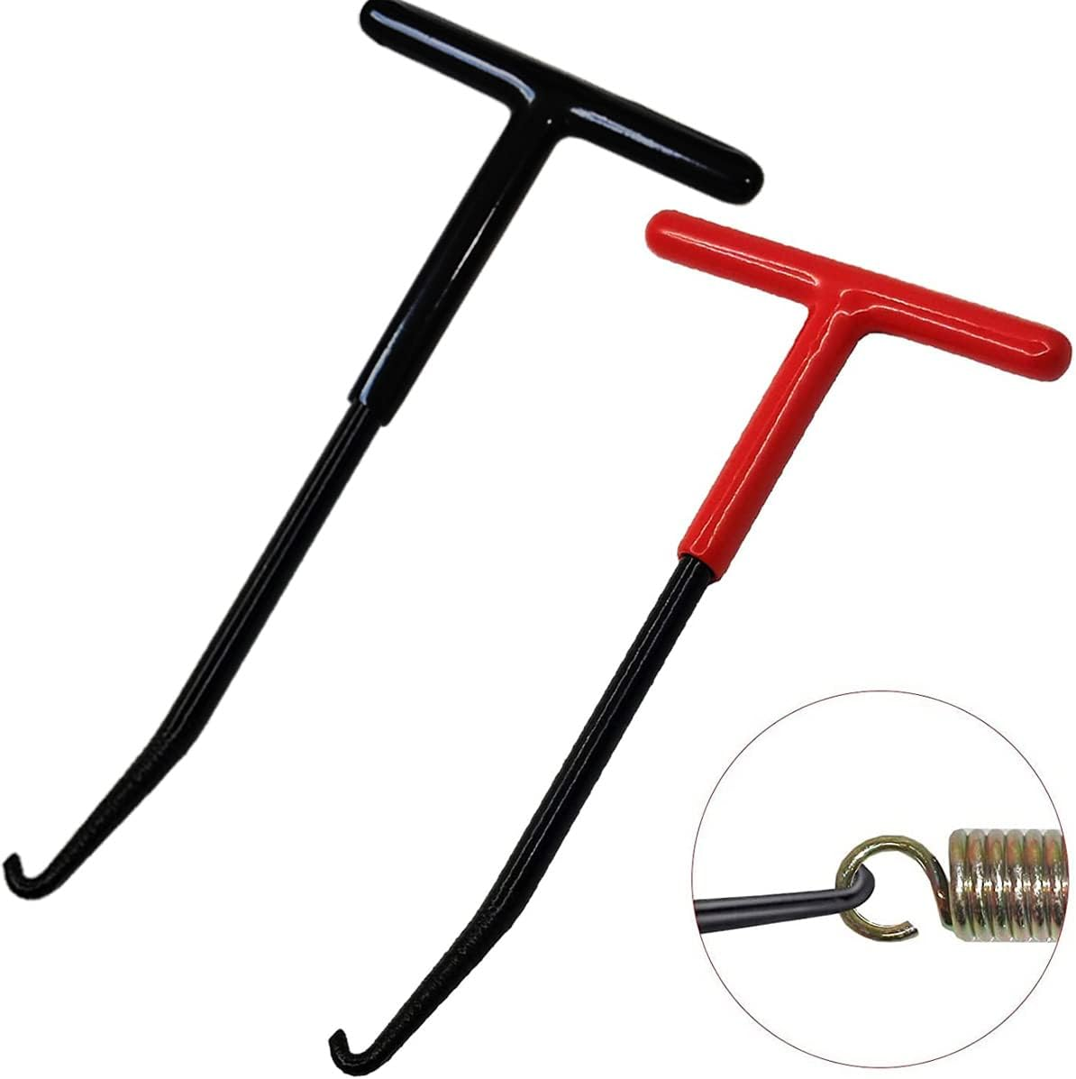 Motorcycle Exhaust Spring Hook, T Shaped Handle Exhaust Pipe Spring Puller Installer Hooks Tool with Rubber Coating for Motorcycle Vehicle Springs Removal, Installation, Adjustment (1Pcs)