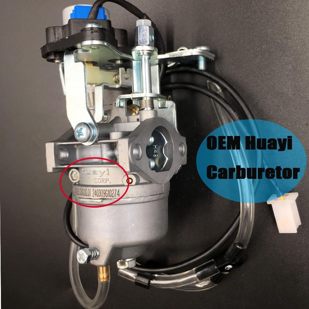 Huayi OEM Carburetor Carb Compatible with Yamaha 2400W Inverter Generator Ef2400Is Ef2400Ishc Manual Choke W/Throttle Stepper image number 4