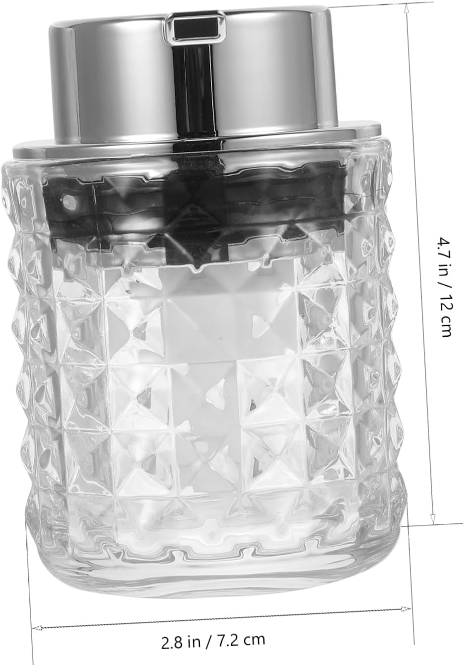ABOOFAN Soap Dispenser Bottle with Pump Diamond Texture Glass Refillable Liquid Soap Shampoo Shower Gel Container Portable Bathroom Countertop Dispenser image number 4