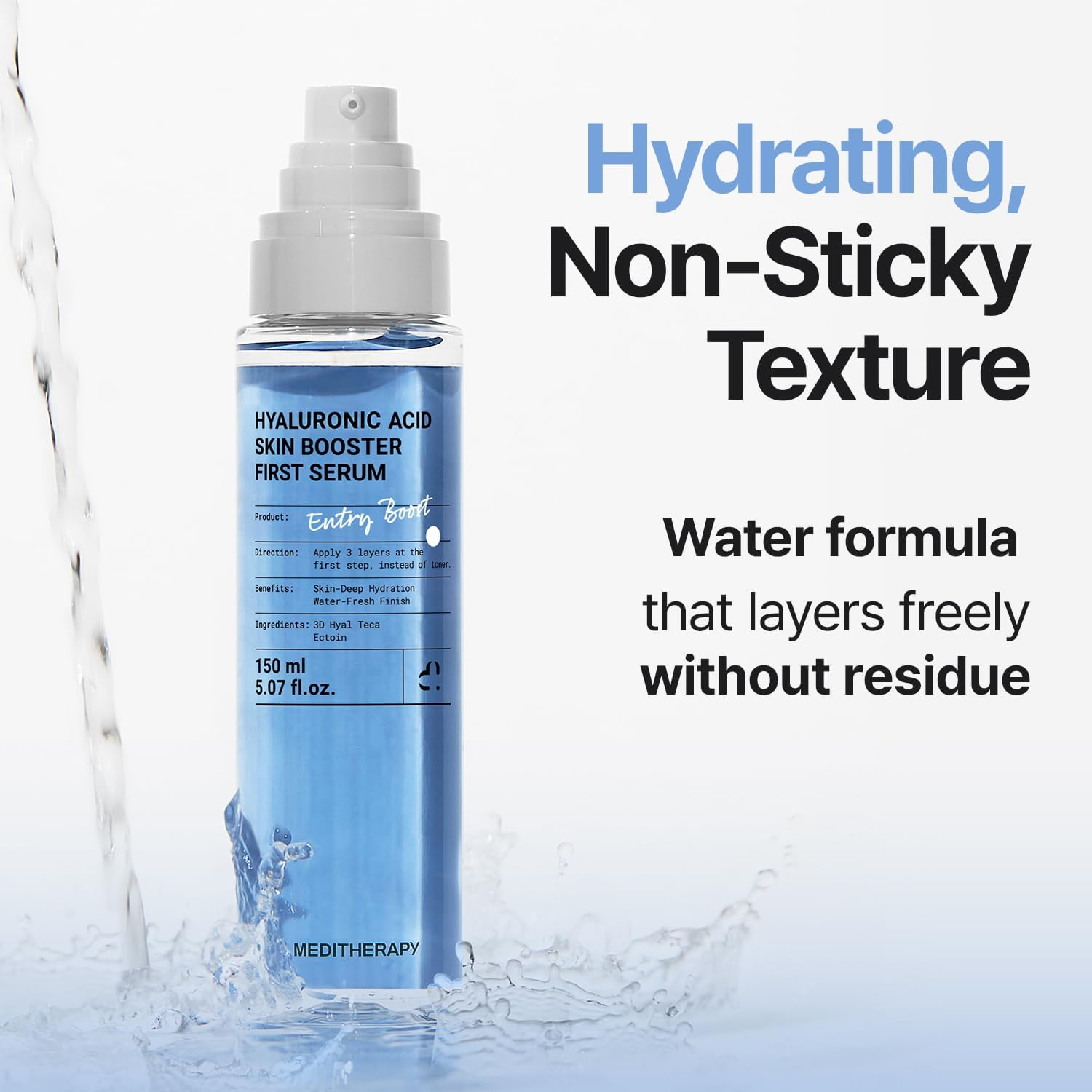 Meditherapy Hyaluronic Acid Serum XXL 150Ml (5.07 Fl.Oz.) &ndash; Ultra Hydrating Serum for Glowing Skin, Non-Sticky, Anti-Aging & Wrinkle Care, Korean Skin Care image number 6