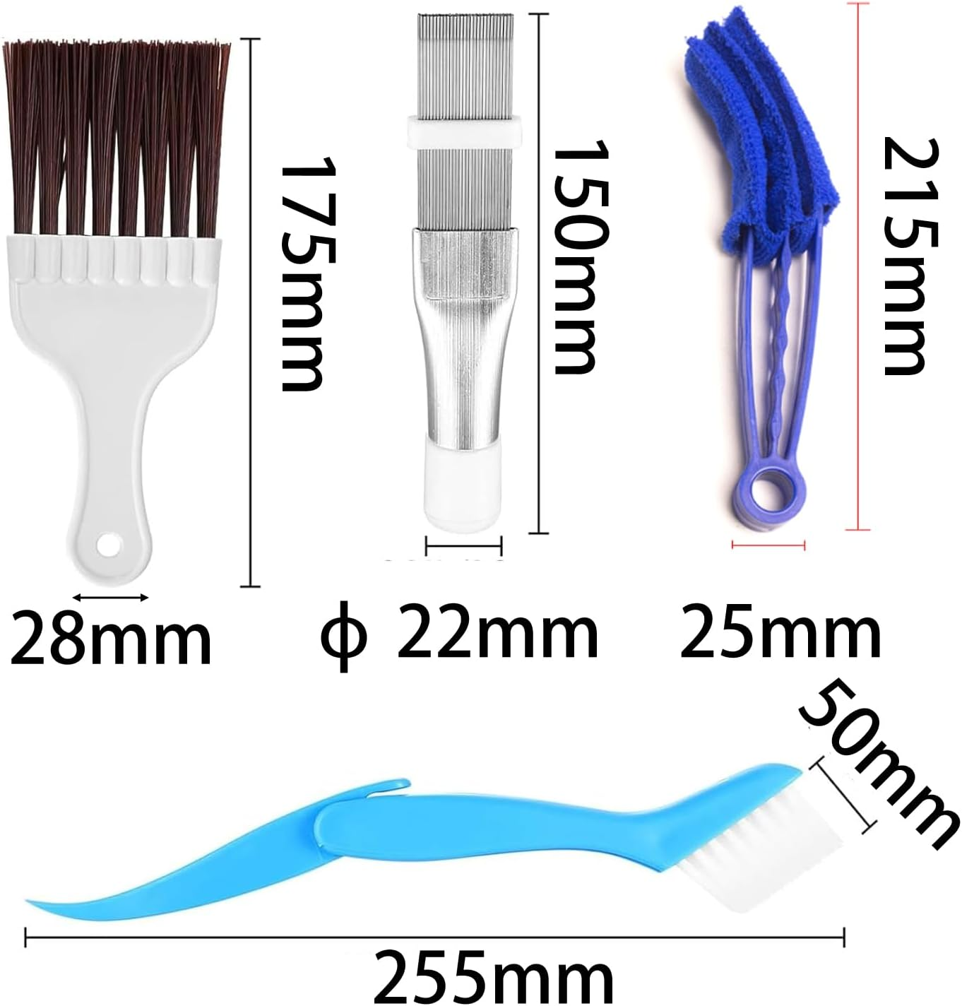Pack of 4 Lamellar Comb, Condenser Comb Dryer, Cleaning Brush, Air Conditioning for Cleaner, Cleaning Brush Fin image number 4