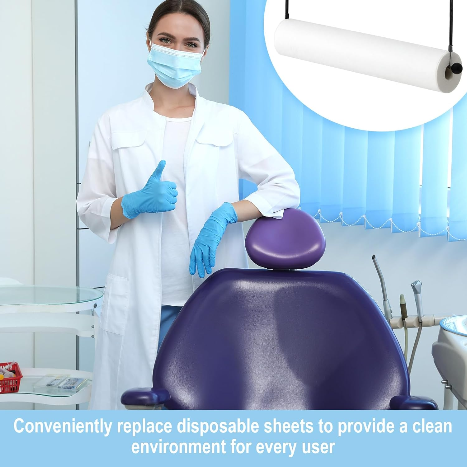 Otoolling Bed Roll Paper Disposable Sheet Dispenser Hanger Holder Exam Table Paper Hangs Metal Design for Treatment Beds with Removable Armrests, Accommodates 24" Disposable Sheet Rolls image number 3