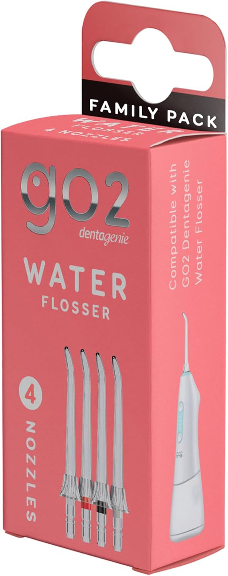 GO2 Dentagenie Water Flosser Replacement Nozzle Family Pk image number 6